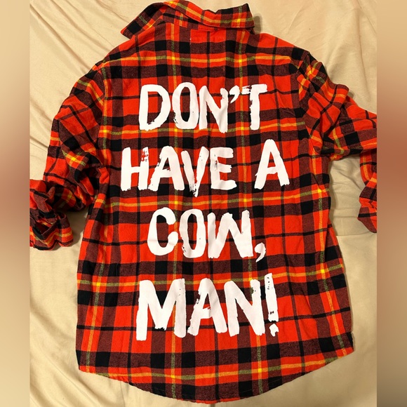 Cakeworthy x The Simpsons Unisex Flannel | Bart “Don’t Have a Cow Man” | Size M - Picture 3 of 3